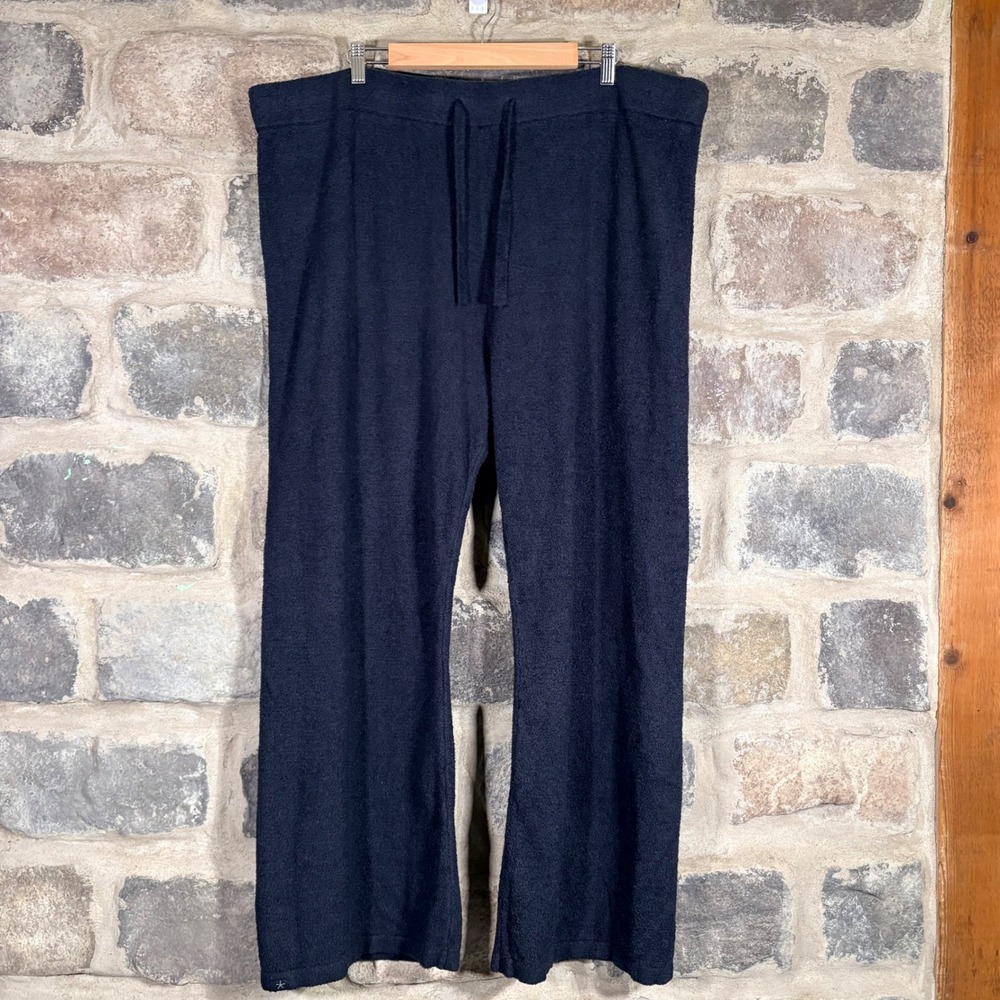 Barefoot‎ Dreams CozyChic Lite Lounge Pants Black 3X Wide Leg Drawstring Pockets